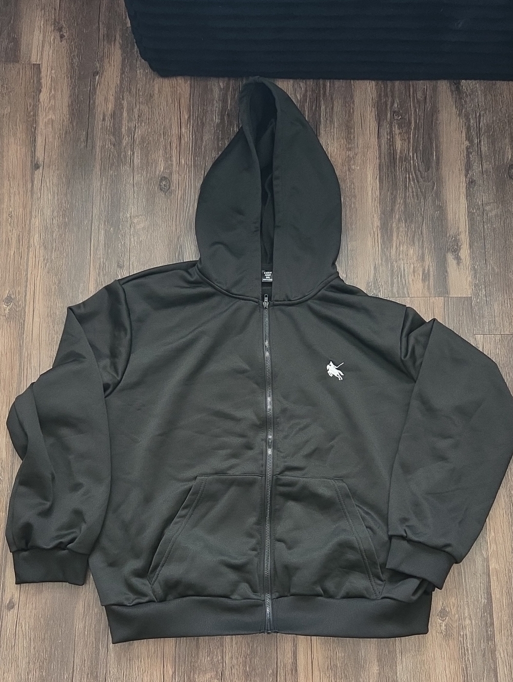 Black Zip-Up Hooded Jacket - Classic Women's Hoodie
